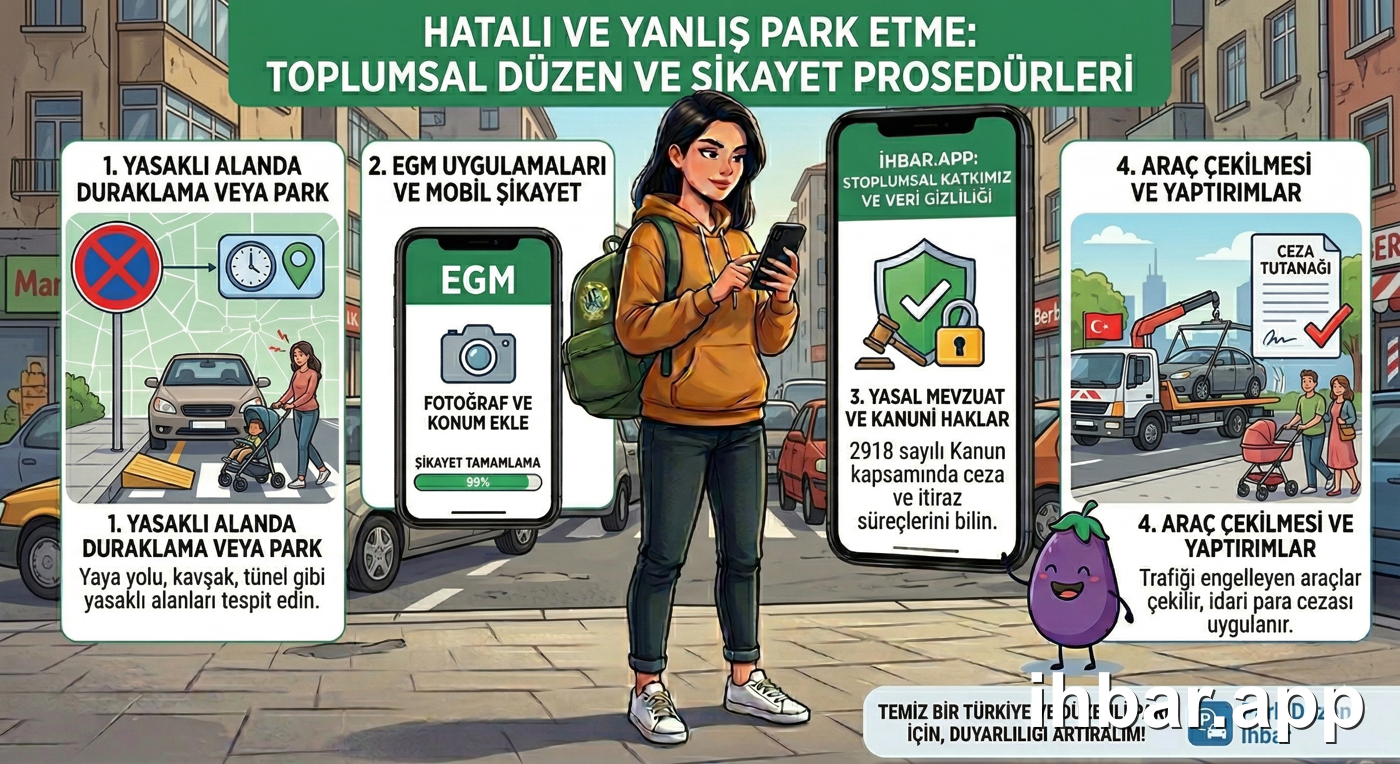 Hatalı Park Etme: Toplumsal Düzen, Yasal Mevzuat ve Şikayet Prosedürleri Rehberi ihbar.app